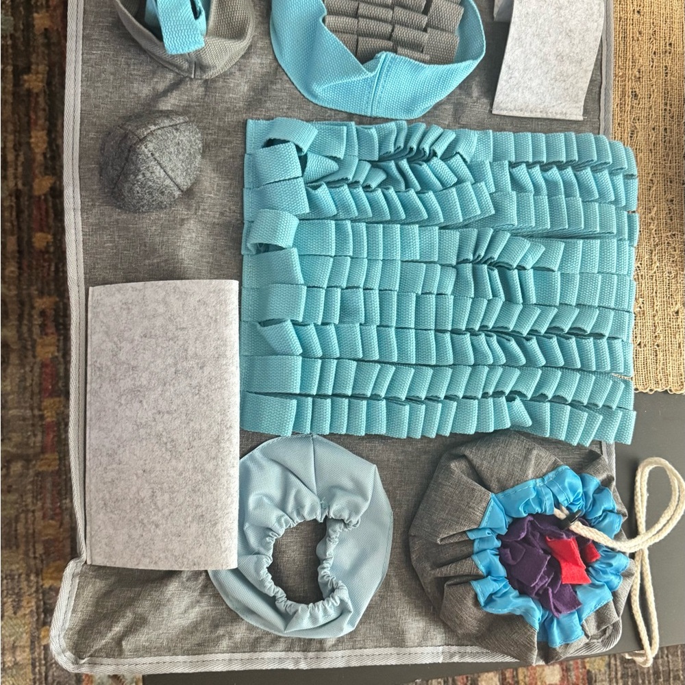 Source Unknown Gray and Blue Kids Activity Bag